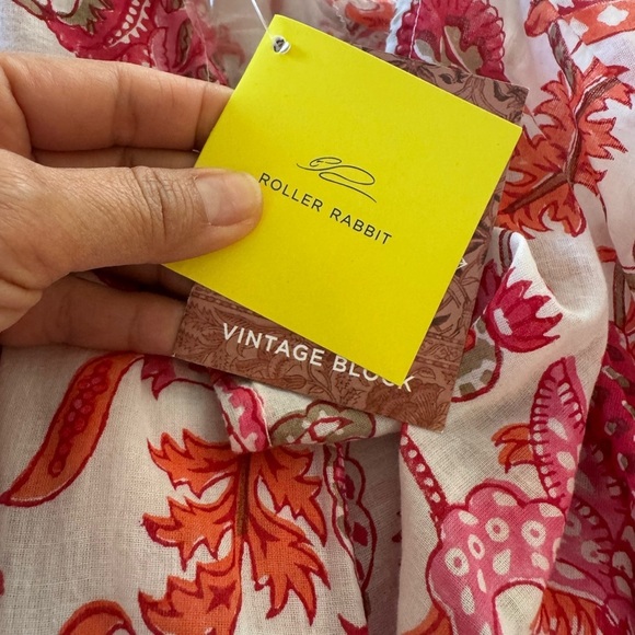 Roberta Roller Rabbit Amanda Kurta Orange and white bohemian NEW 100% cotton - Picture 12 of 15